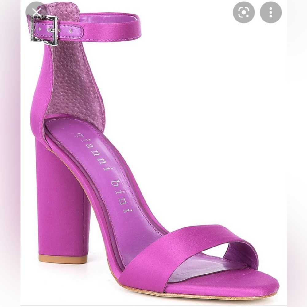 Gianni Bini Joenah Satin Ankle Strap Block Heels